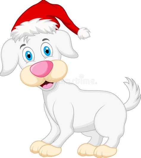 Dog Cartoon With Christmas Hat Stock Vector Illustration Of Humor