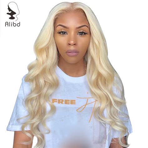 Alibd 613 Blonde Lace Front Human Hair Wig Brazilian Body Wave Deep
