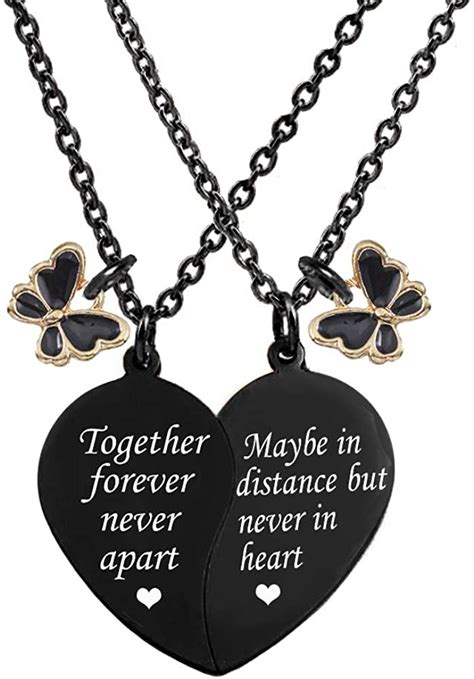 Mjartoria Bff Necklace For 2 Split Valentine Heart Necklace Together