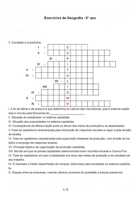 Cruzadinha De Geografia Com Respostas