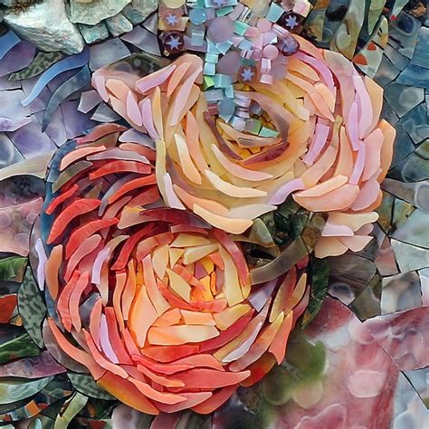 Joi Tripp Beautiful Floral Mosaic Before Grouting Mosaic Art Floral