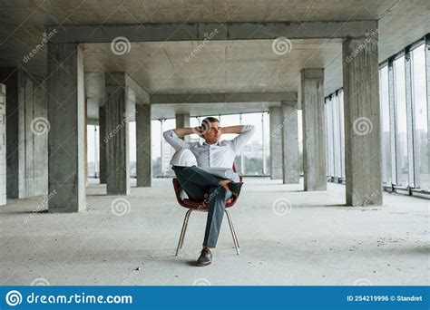 Businessman Inside The Building Young Man In Formal Wear Is Working