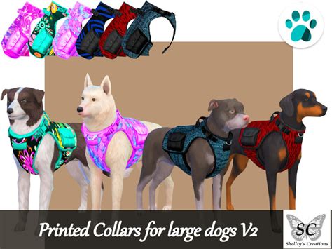 The Sims Resource Printed Collars For Large Dogs V2 Catsanddogs Required