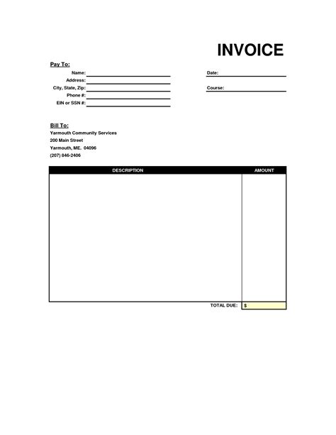 Invoice Template Printable Invoice Example