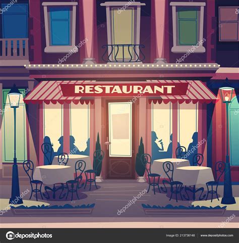 Descargar Fachada Del Restaurante Ilustración Vector — Ilustración De Stock Restaurant