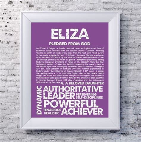 Eliza Personalized Name Print Typography Print Detailed