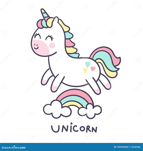 Illustrator Of Cute Unicorn Vector Donut Cake Happy Birthday Card