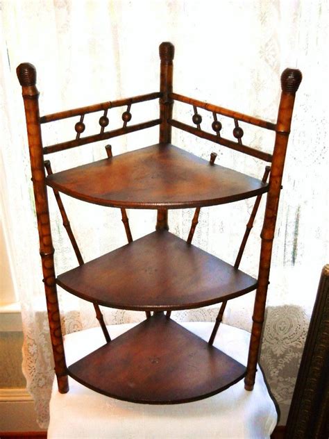 Designed with bamboo board tiers, bears more weight. Rare Victorian Aesthetic Bamboo Wood Cupboard Shelves ...