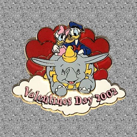 Donald And Daisy Riding Dumbo Pin Valentines Day 2002 Wdw Disney Le