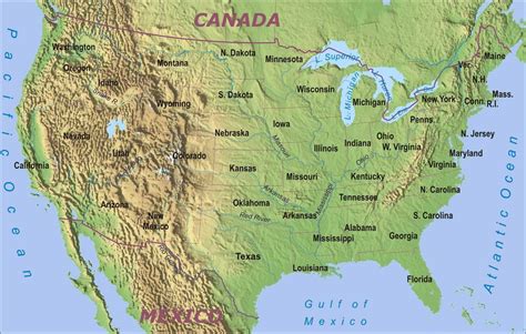 états Unis Carte Géographique Vacances Guide Voyage