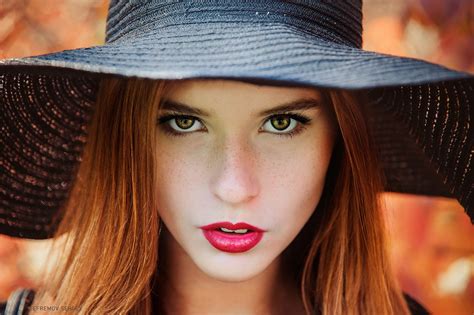 Wallpaper Face Women Redhead Model Depth Of Field