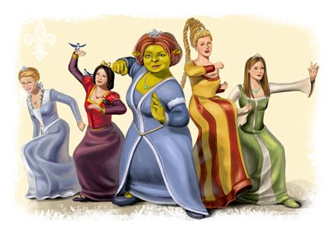 Shrek Princesses By Mllebrianna On Deviantart Shrek Disney Animated