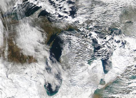 Nasa Satellite Photos Show Michigan Blanketed In Snow