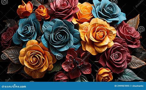 A Bouquet of Roses in Different Color for the Loved Ones during