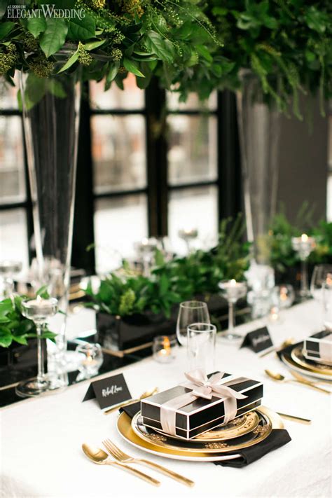 Your first photo, featuring the new batman: Black and White Wedding with Pops of Green | ElegantWedding.ca