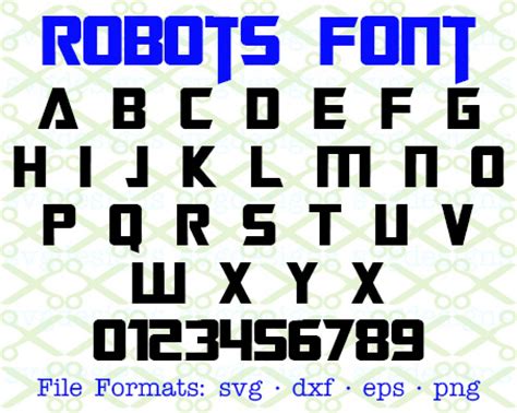 Robots Svg Font Cricut And Silhouette Files Svg Dxf Eps Png