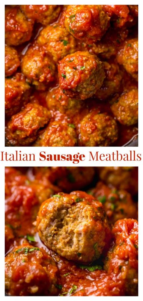 Mix all ingredients together well using your hands. Italian Sausage Meatballs - Baker by Nature