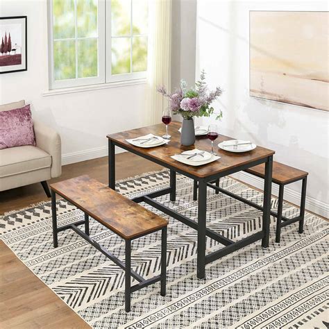 Dining Table Benches Set Of 2 Home Furniture Vasagle By Songmics