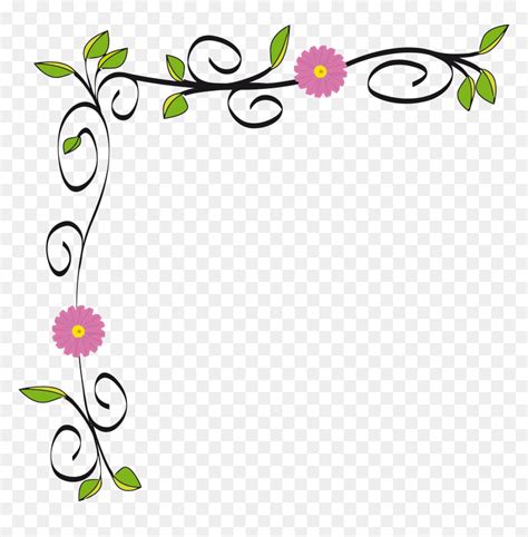 Clipart Simple Flower Border Designs Hd Png Download Vhv