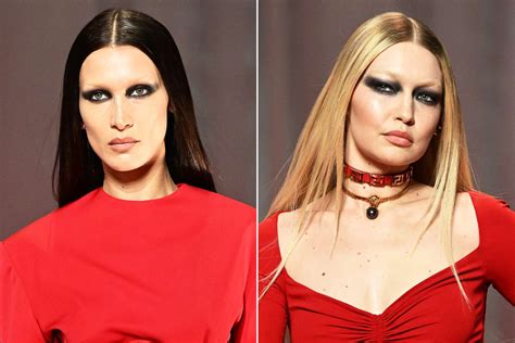 Gigi Bella Hadid Bleach Their Eyebrows For Versace Runway Show