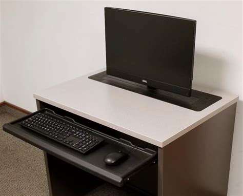 2021 Computer Desk With Recessed Monitor Computer Station Nation