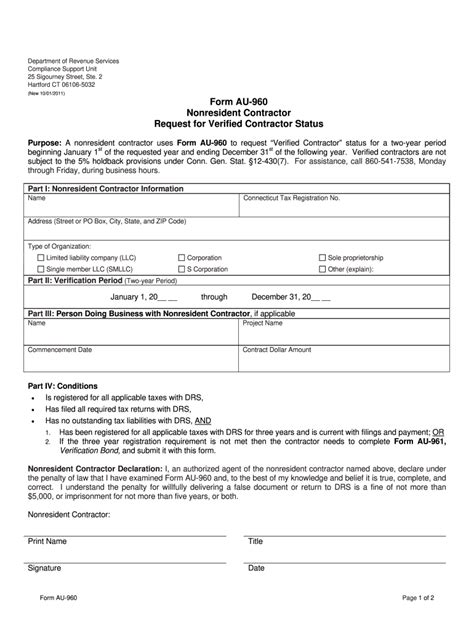 2011 Form Ct Drs Au 960 Fill Online Printable Fillable Blank Pdffiller