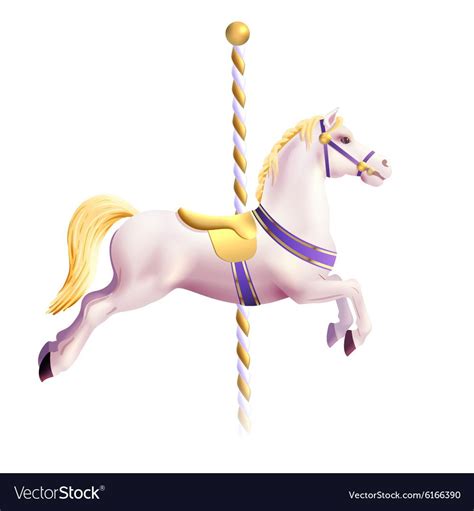 Carousel Horse Realistic Vector Image On Vectorstock Carousel Horses