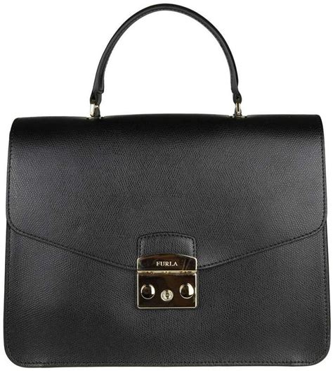 Metropolis M Bag In Textured Leather With Removable Handle And Shoulder