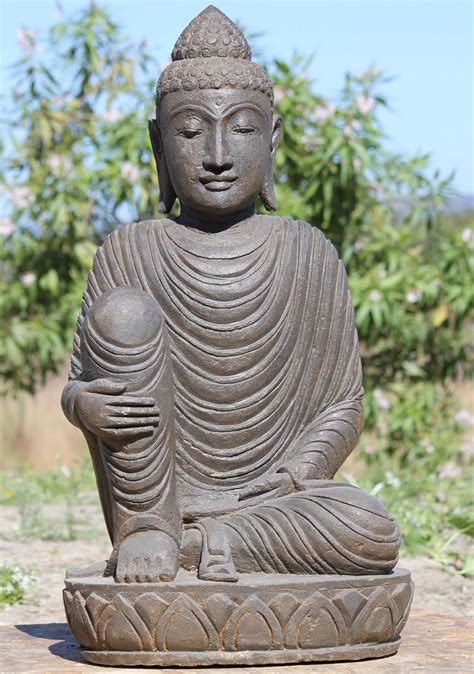 Sold Stone Peaceful Resting Buddha Statue 35 116ls615 Hindu Gods