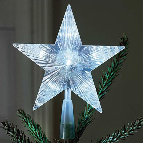 Battery Operated Indoor Outdoor Xmas Christmas Tree Topper Star Light