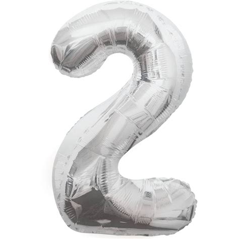 Foil Big Number Balloon 2 34 In Silver 1ct