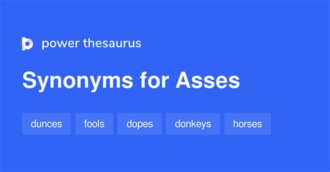 Asses Synonyms 222 Words And Phrases For Asses