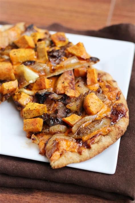 Sweet Potato And Caramelized Onion Bbq Cheddar Pizza Sweet Potato Pizza