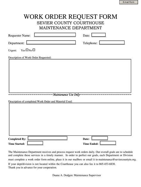 Maintenance Work Order Template Fill Online Printable Fillable