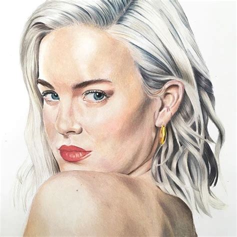 Drawing Of Anne Marie In Colored Pencils Portrait Danne Marie Aux