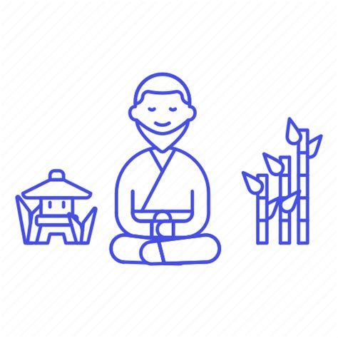 Meditation Monk Religion 2 Bamboo Japanese Zen Icon Download On