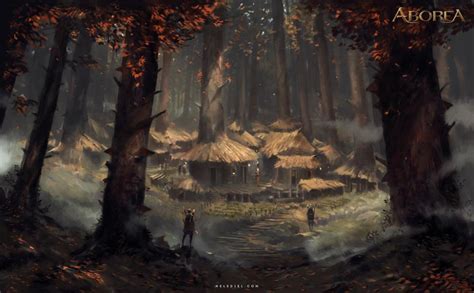 Forest Village By Nele Diel On Deviantart Fantasy Art Landscapes