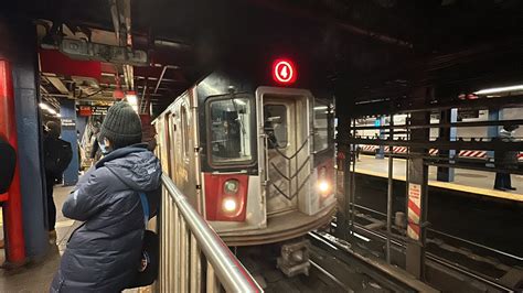 ⁴ᴷ Mta Nyc Subway R142a 4 Train Departs And R142 5 Train Approaches
