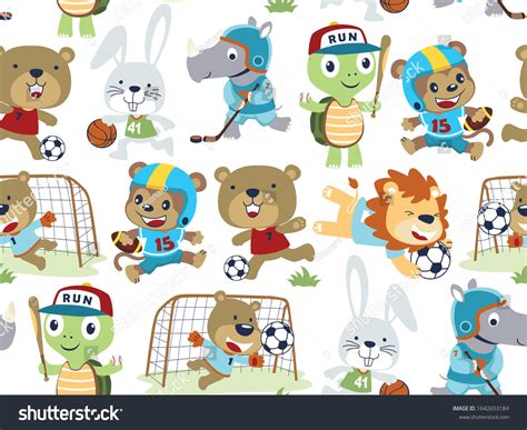 Animals Playing Sports Clipart Border