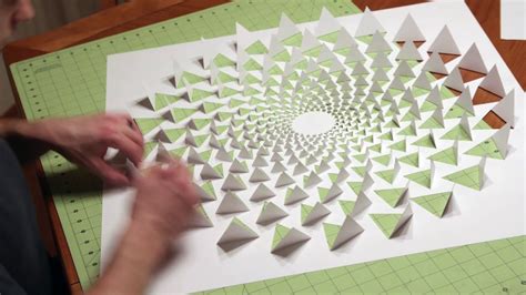3d Optical Illusion Wall Art Made Using One Sheet Of Paper Origami
