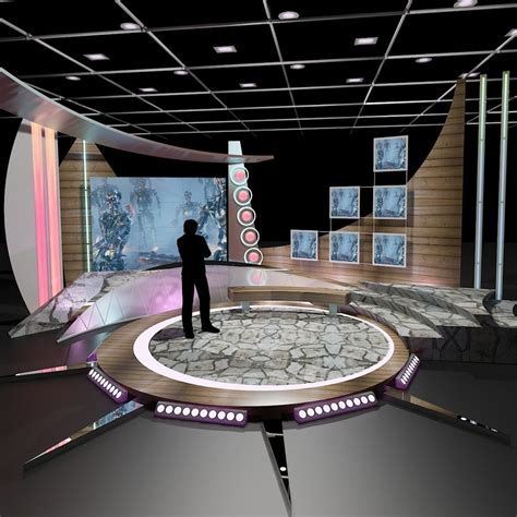 Virtual Tv Studio Chat Set 11 3d Model