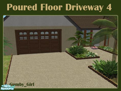 The Sims Resource Poured Floor Driveway Set Poured Floor Drive 4
