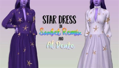 Star Dress By Natalia Auditore Momtrait On Patreon Sims 4 Dresses