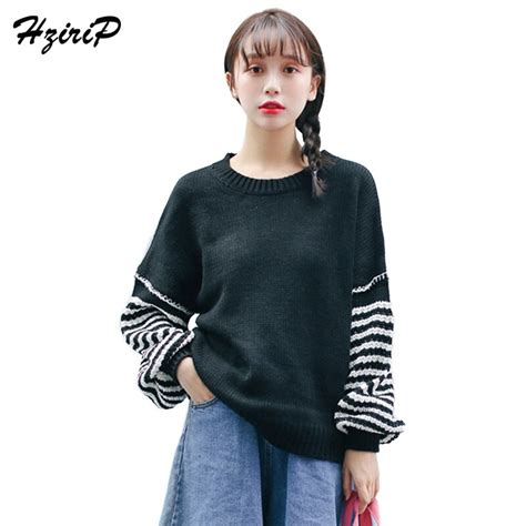Hzirip 2018 Spring Sweater O Neck Knitted Pullover Sweaters Women Soft Jumper Long Sleeve