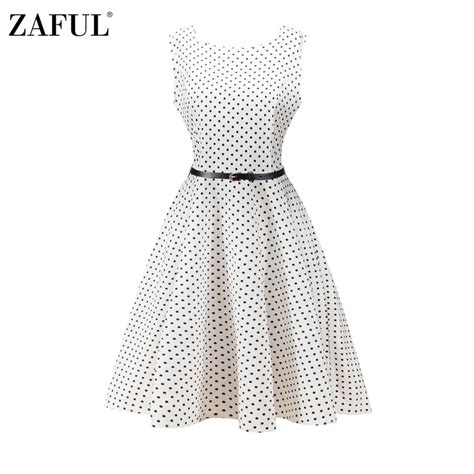 Zaful New Retro Dress Women Dress Polk Dot Hepburn Vintage O Neck