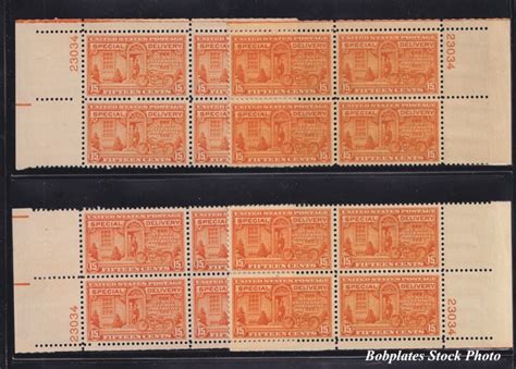 Bobplates E16 Special Delivery Matched Set Plate Blocks 23034 F Vf Nh