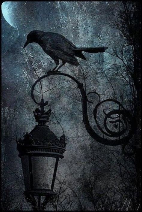Raven On Lamp Post Gothic Art Dark Art Dark Fantasy
