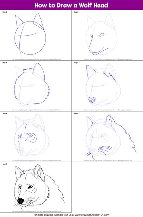 How To Draw A Wolf Head Step By Step
