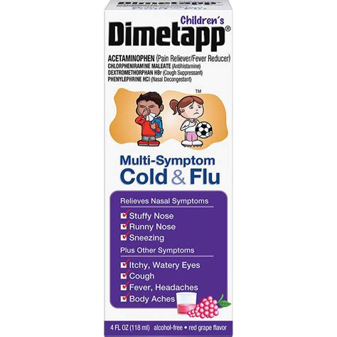 Dimetapp For Children Multi Symptom Cold And Flu Medicine 4 Oz Cold