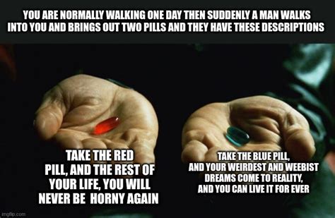 Which One Tell Me In The Comments Id Take The Red Pill Imgflip
